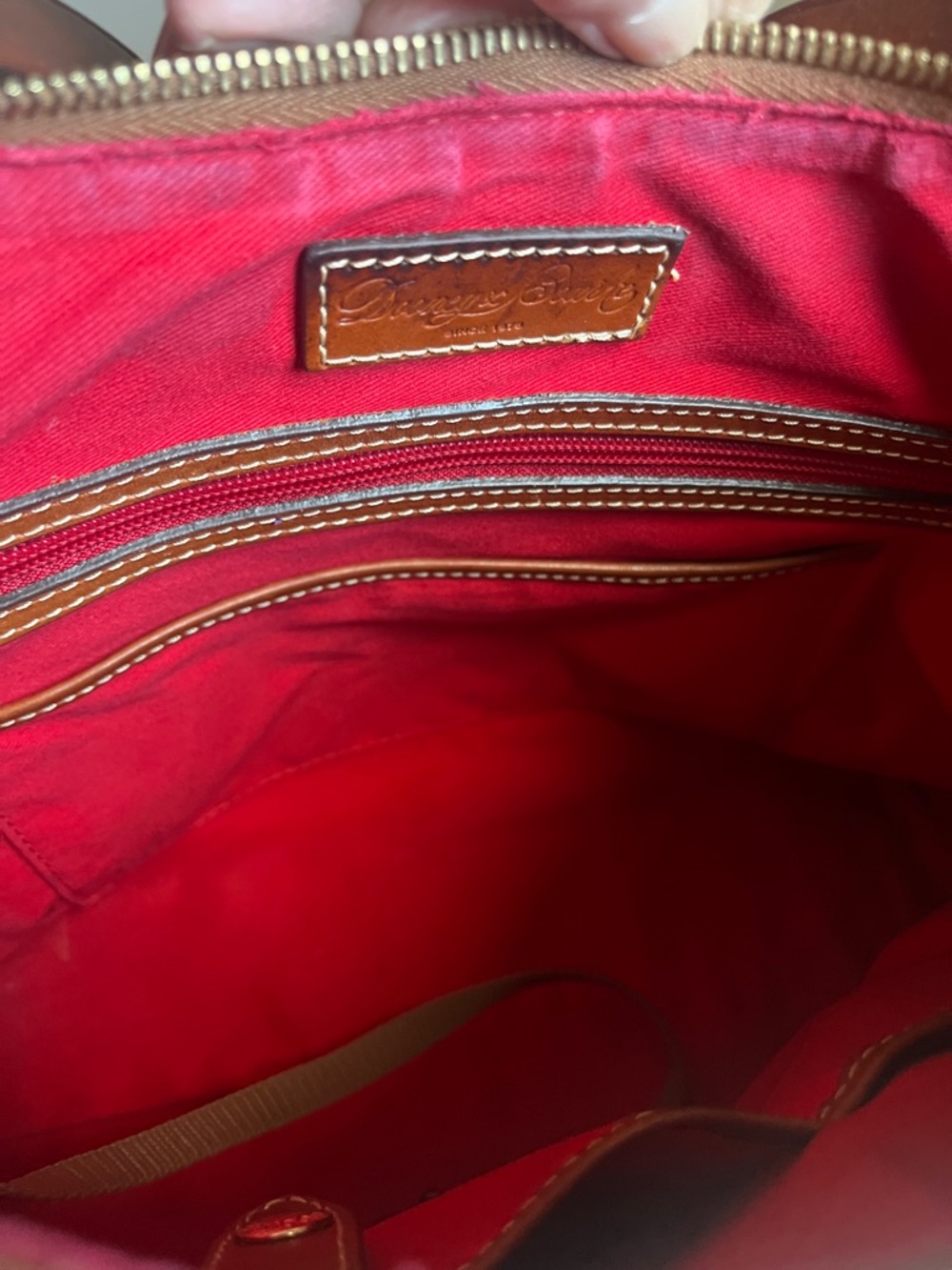 Dooney & Bourke Blue Leather Hobo with Brown Trim - Picture 13 of 17